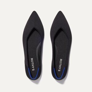 Rothy's Black Flats with Blue Accents